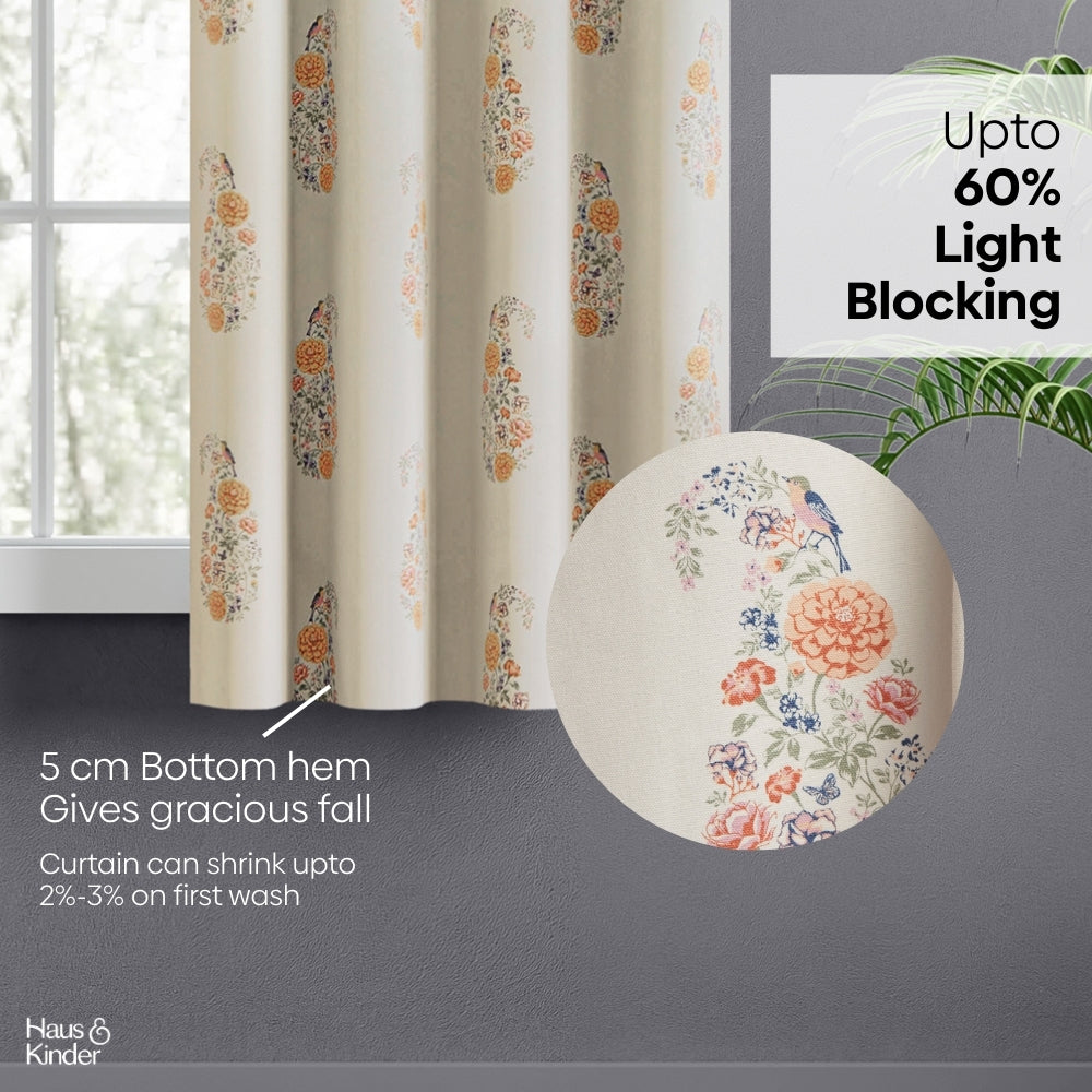 Cotton Printed Curtain Paisley, Multi