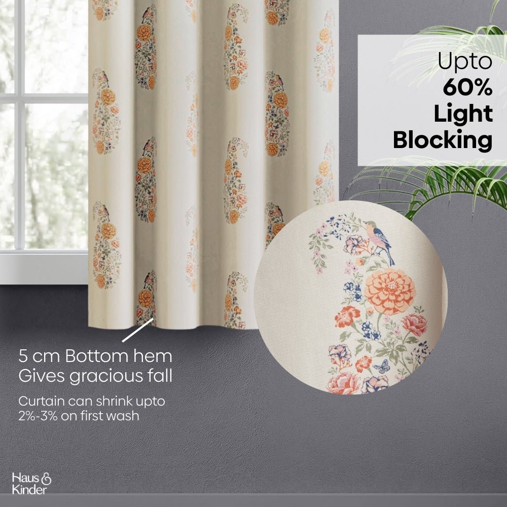 Cotton Printed Curtain Paisley, Multi - Cotton Printed Curtains | haus & kinder