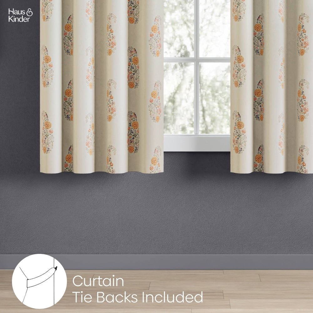 Cotton Printed Curtain Paisley, Multi - Cotton Printed Curtains | haus & kinder
