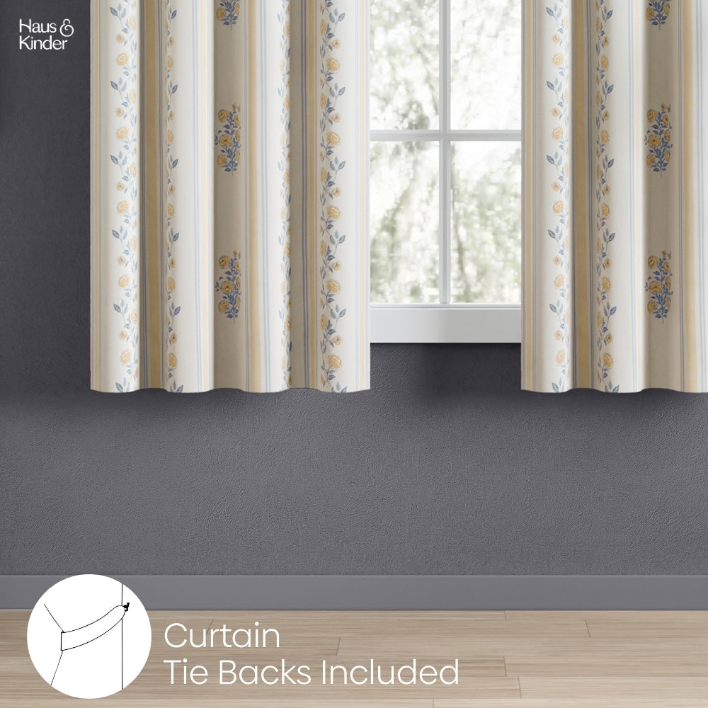 Cotton Printed Curtain Rosebud Lane, Yellow