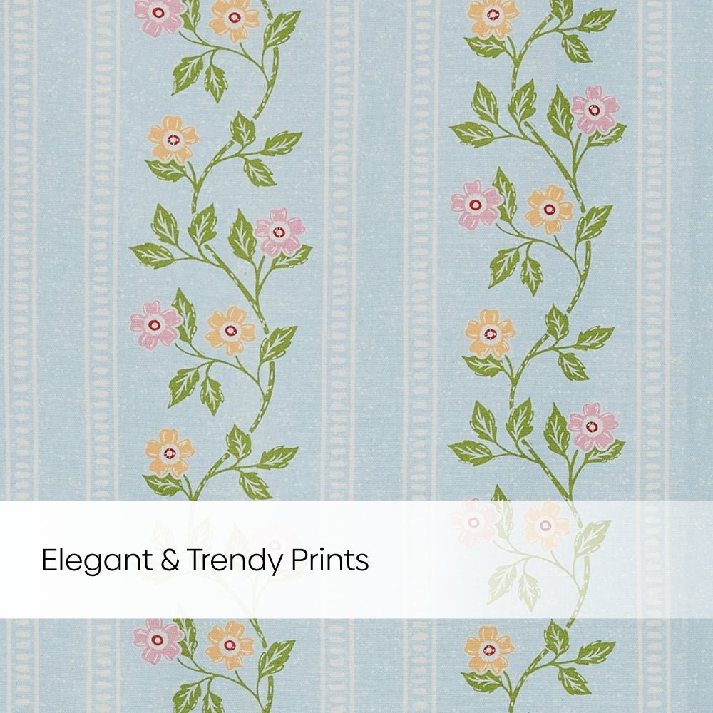 Cotton Printed Pack Of 2 Curtain Spring Harmony, Blue - Cotton Printed Curtains | haus & kinder