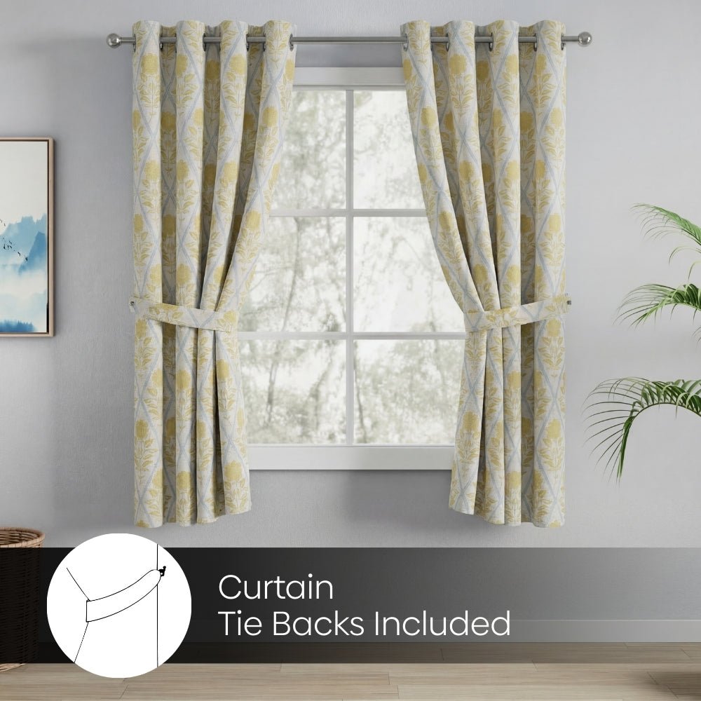 Cotton Printed Pack Of 2 Curtain Sorbet, Yellow - Cotton Printed Curtains | haus & kinder