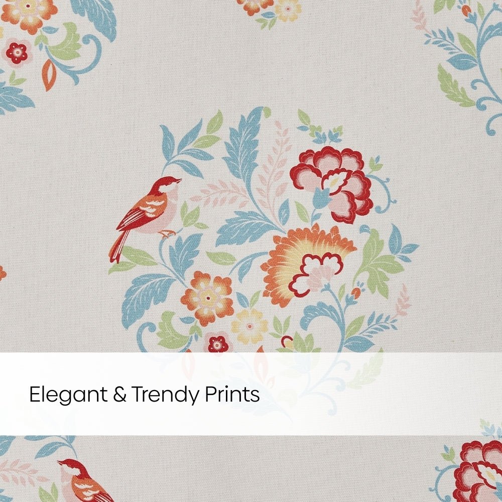 Cotton Printed Pack Of 2 Curtain Whispering Songbird, Multicolor - Cotton Printed Curtains | haus & kinder