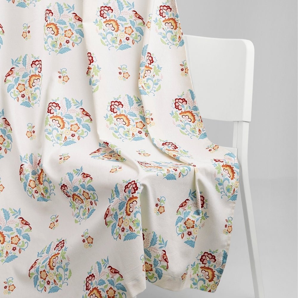 Cotton Printed Pack Of 2 Curtain Whispering Songbird, Multicolor - Cotton Printed Curtains | haus & kinder