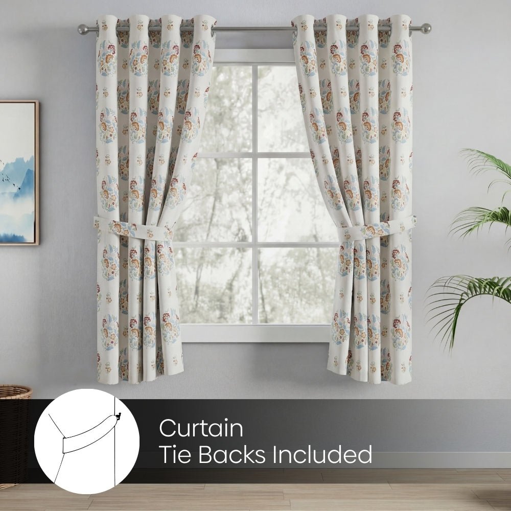 Cotton Printed Pack Of 2 Curtain Whispering Songbird, Multicolor - Cotton Printed Curtains | haus & kinder
