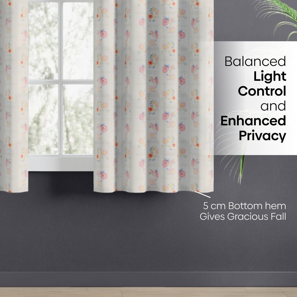 Cotton Printed Pack Of 2 Curtain Floral Siesta, Pink - Cotton Printed Curtains | haus & kinder