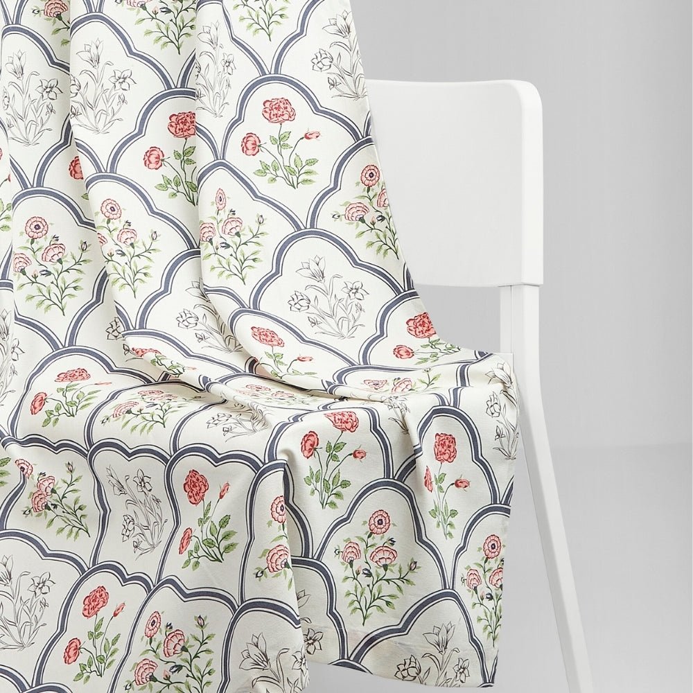 Cotton Printed Pack Of 2 Curtain Classic Trellis, Multicolor - Cotton Printed Curtains | haus & kinder