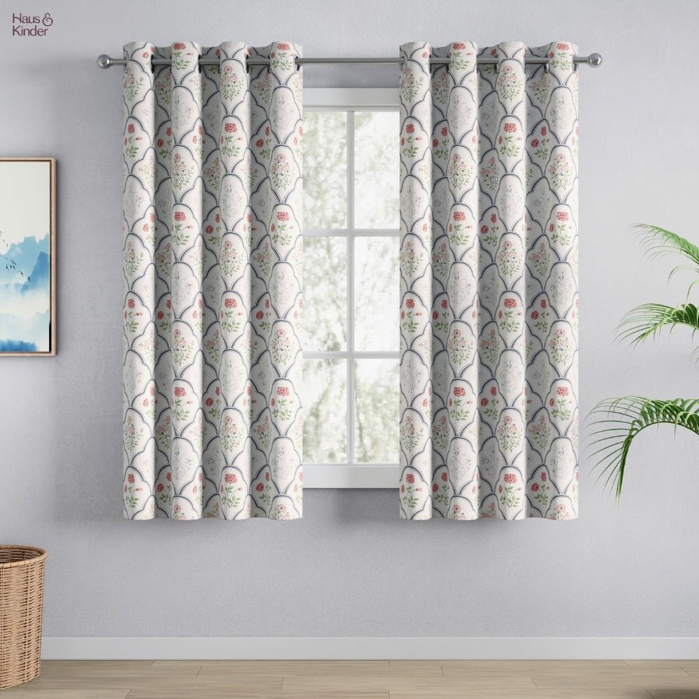 Cotton Printed Pack Of 2 Curtain Classic Trellis, Multicolor - Cotton Printed Curtains | haus & kinder