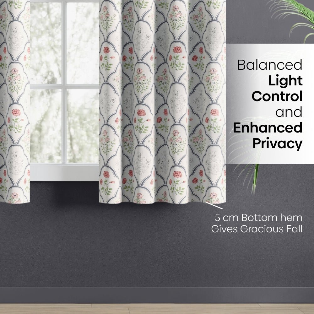 Cotton Printed Pack Of 2 Curtain Classic Trellis, Multicolor - Cotton Printed Curtains | haus & kinder