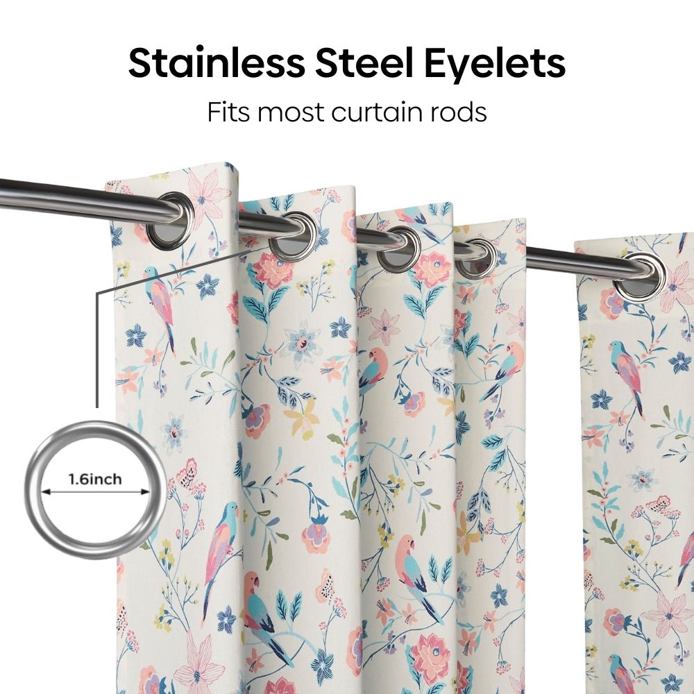 Cotton Printed Pack Of 2 Curtain Exotic Wings, Multicolor - Cotton Printed Curtains | haus & kinder