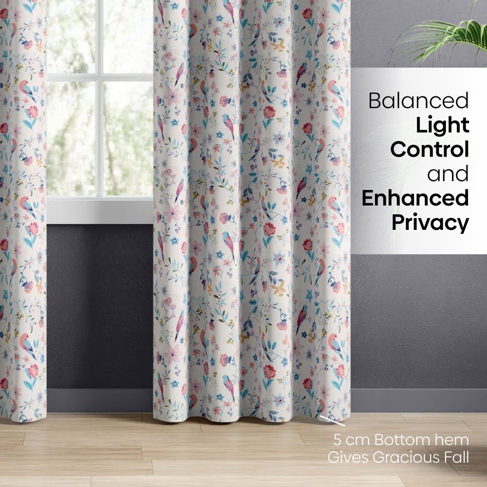 Cotton Printed Pack Of 2 Curtain Exotic Wings, Multicolor - Cotton Printed Curtains | haus & kinder