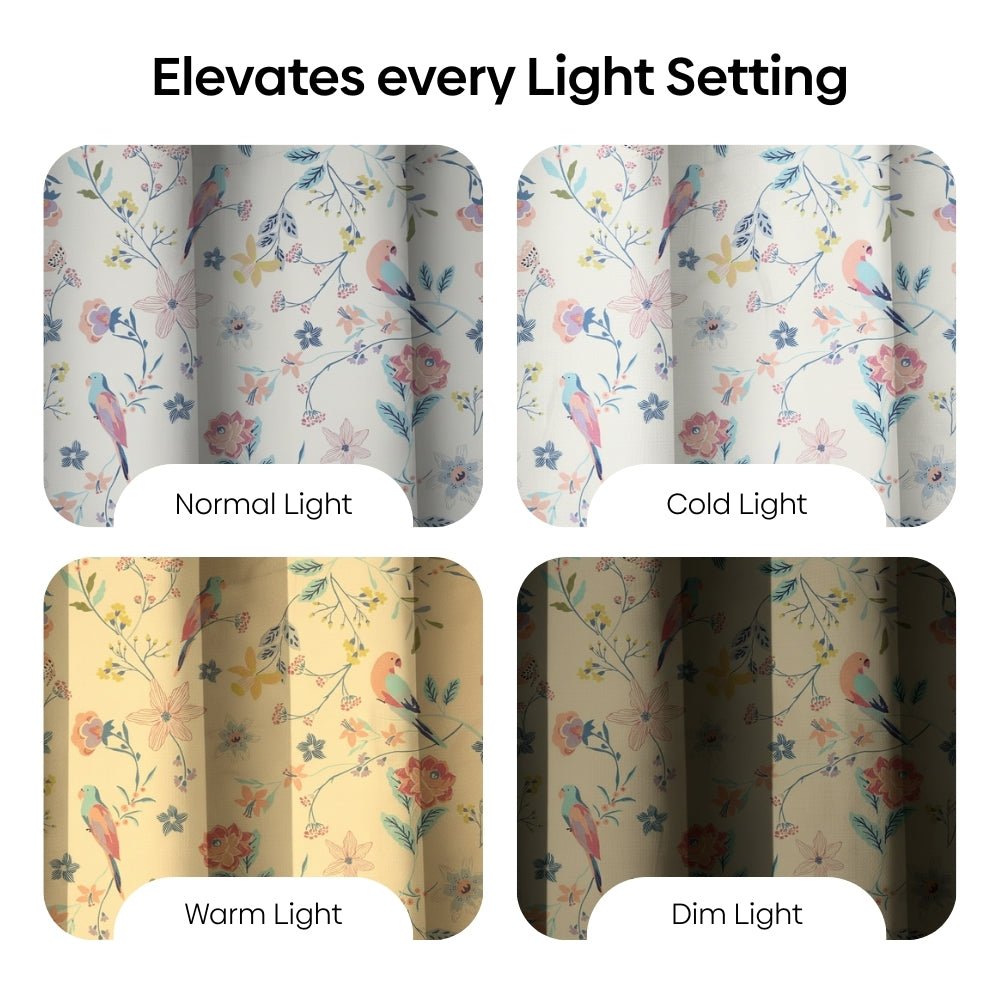 Cotton Printed Pack Of 2 Curtain Exotic Wings, Multicolor - Cotton Printed Curtains | haus & kinder