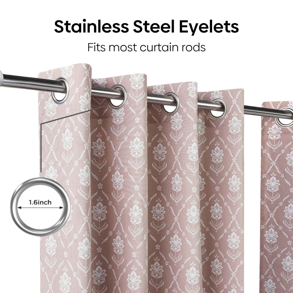 Cotton Printed Pack Of 2 Curtain Manor Blush - Cotton Printed Curtains | haus & kinder