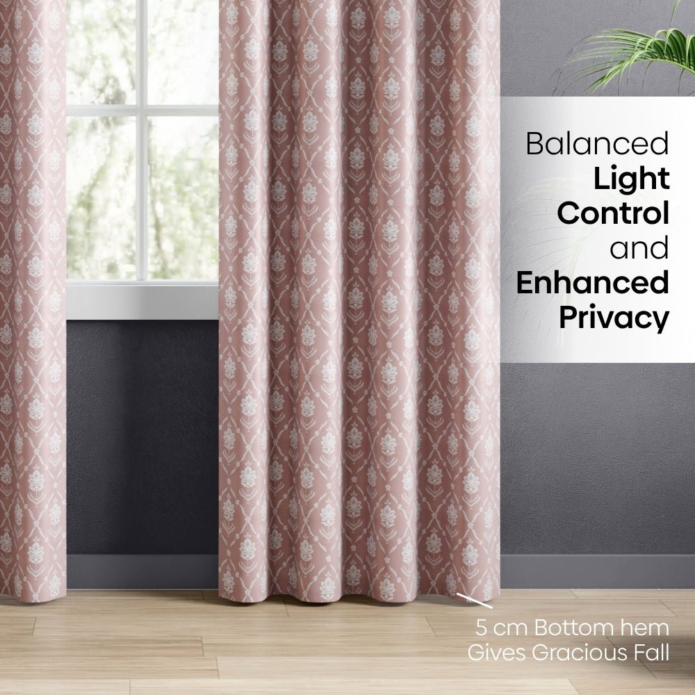 Cotton Printed Pack Of 2 Curtain Manor Blush - Cotton Printed Curtains | haus & kinder