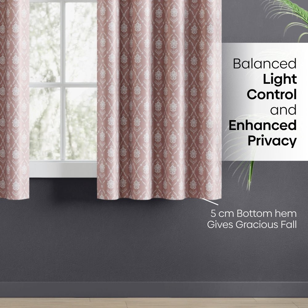 Cotton Printed Pack Of 2 Curtain Manor Blush - Cotton Printed Curtains | haus & kinder