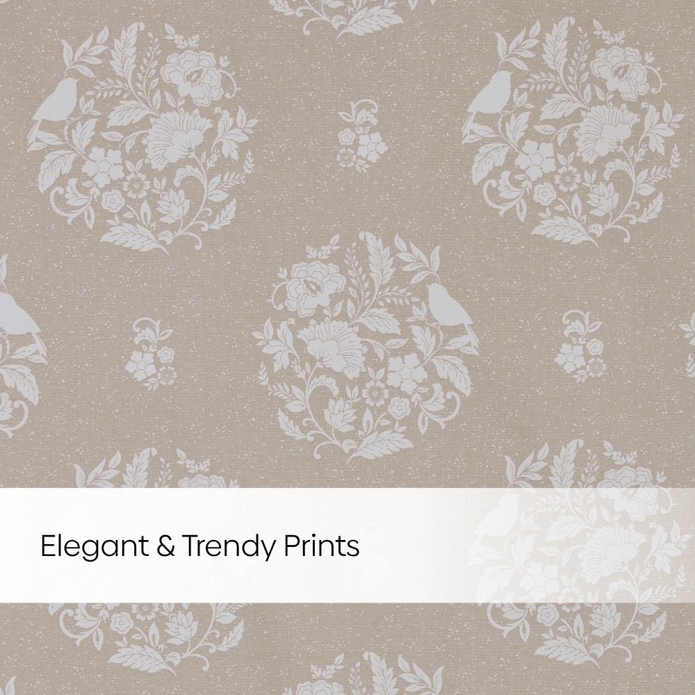 Cotton Printed Pack Of 2 Curtain Whispering Songbird Beige - Cotton Printed Curtains | haus & kinder