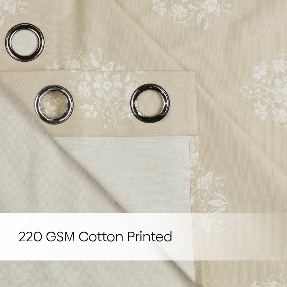 Cotton Printed Pack Of 2 Curtain Curtain Ivory Filigree Beige - Cotton Printed Curtains | haus & kinder