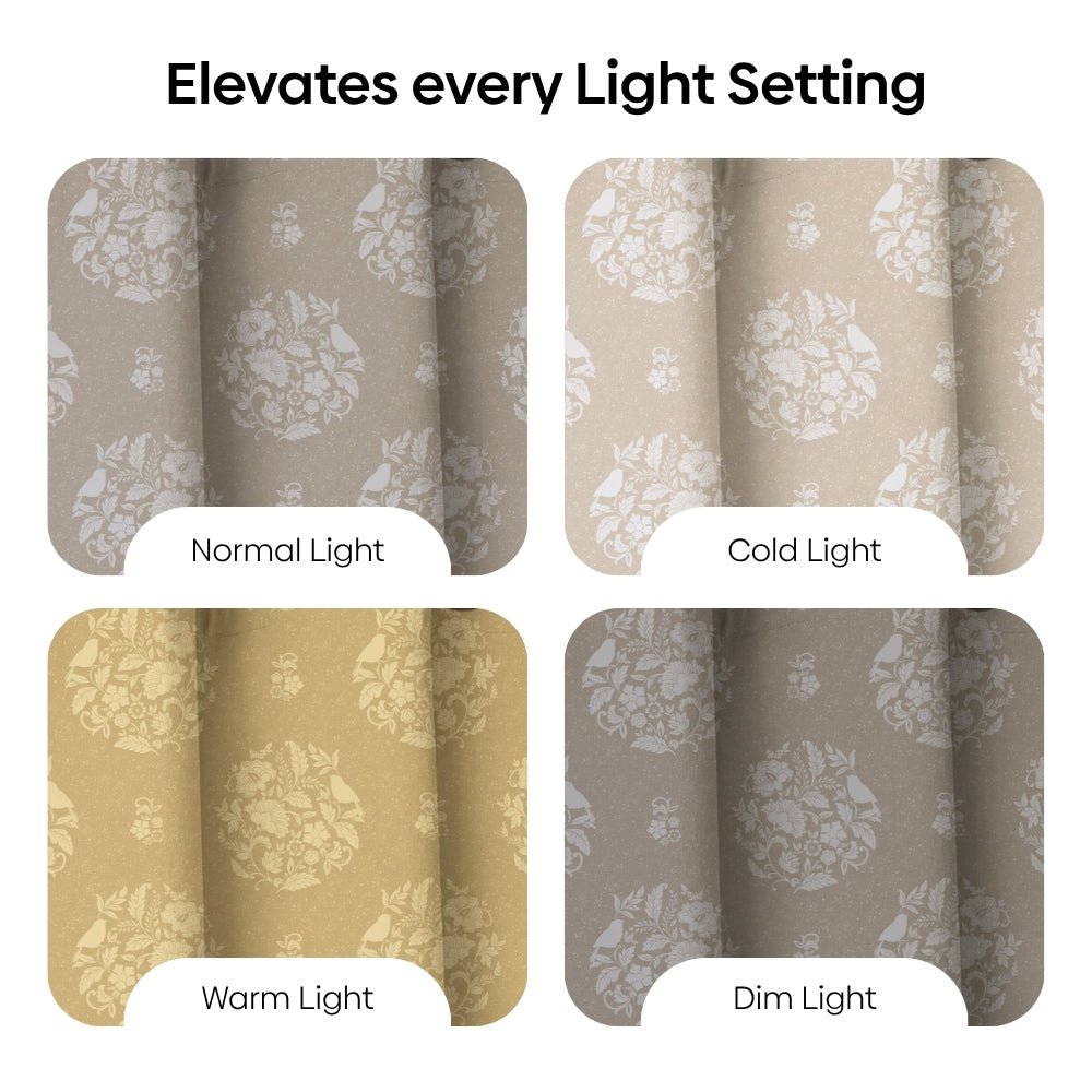 Cotton Printed Pack Of 2 Curtain Curtain Ivory Filigree Beige - Cotton Printed Curtains | haus & kinder