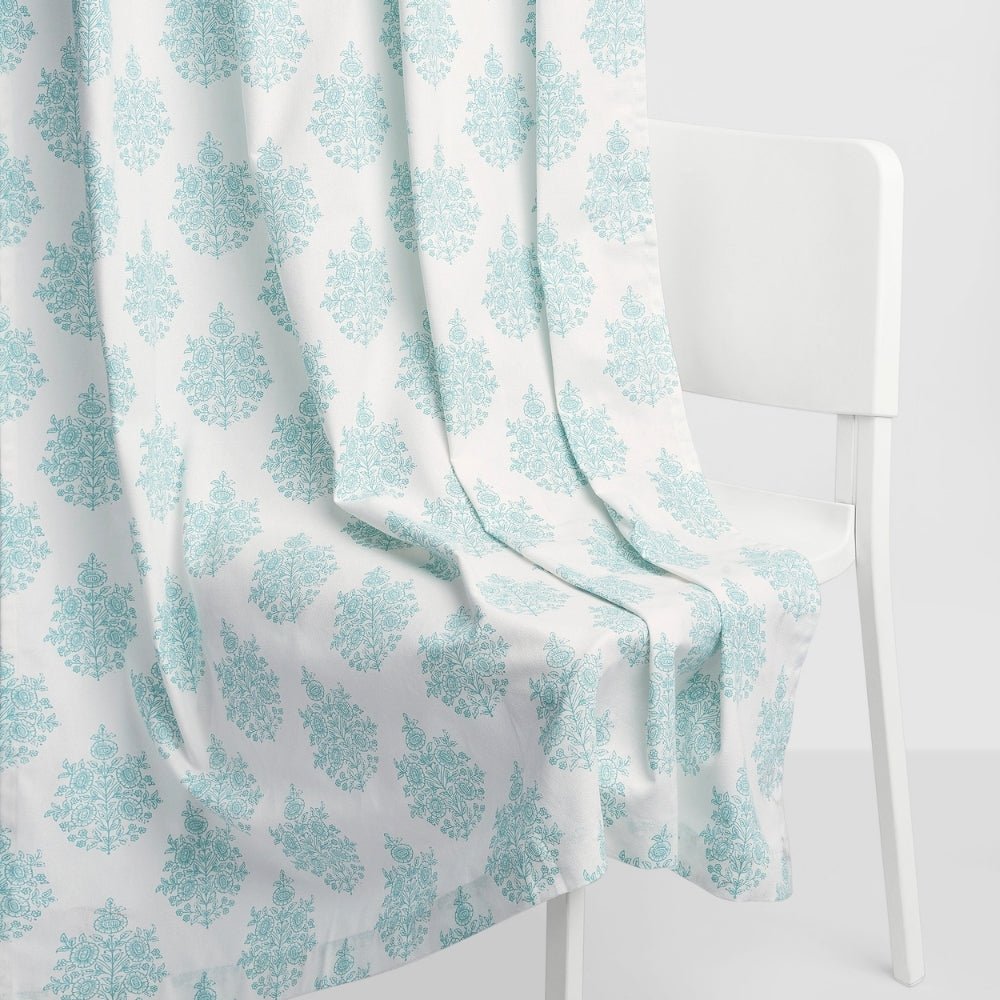 Cotton Printed Pack Of 2 Curtain Curtain Ciel Botanique Blue - Cotton Printed Curtains | haus & kinder