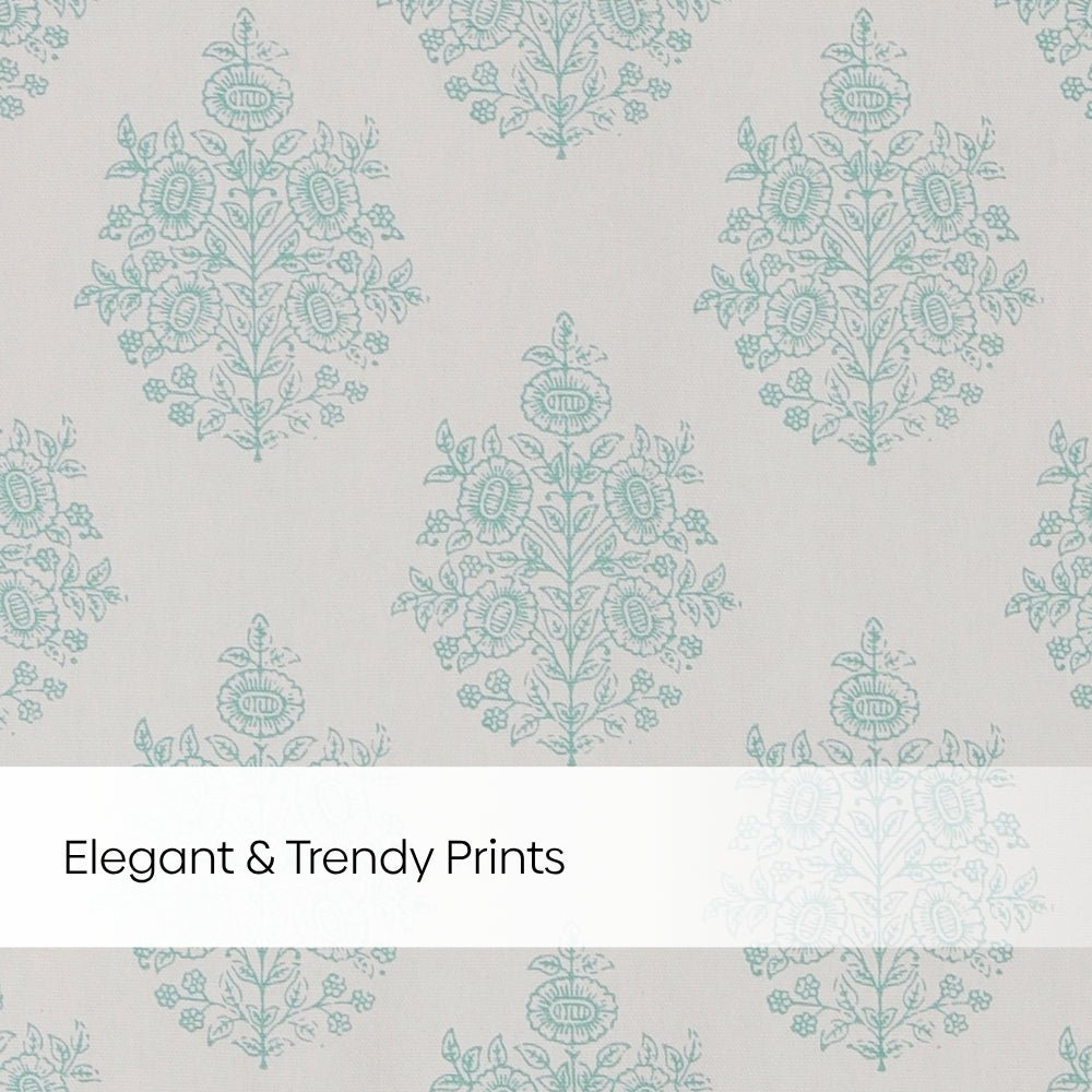 Cotton Printed Pack Of 2 Curtain Curtain Ciel Botanique Blue - Cotton Printed Curtains | haus & kinder