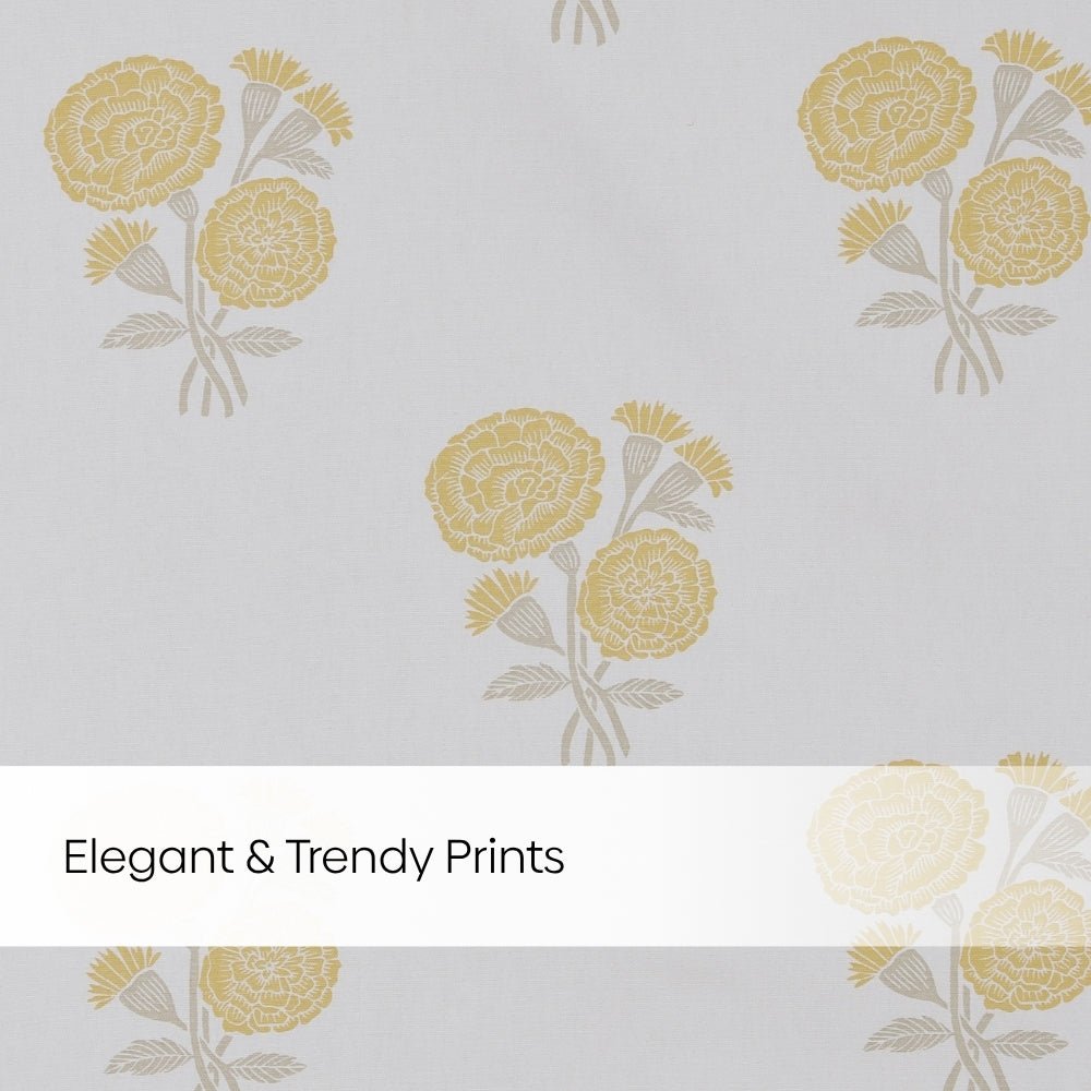 Cotton Printed Pack Of 2 Curtain Curtain Soleil Botanique Yellow - Cotton Printed Curtains | haus & kinder