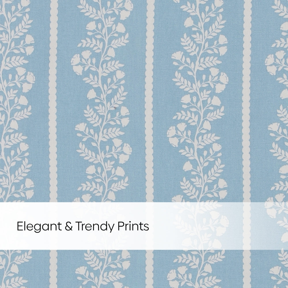 Cotton Printed Pack Of 2 Curtain Vineway Blue