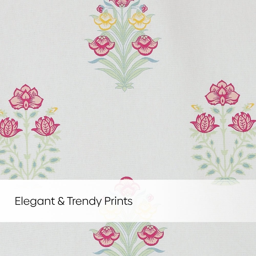 Cotton Printed Pack Of 2 Curtain Meadow of Petals Multicolor - Cotton Printed Curtains | haus & kinder