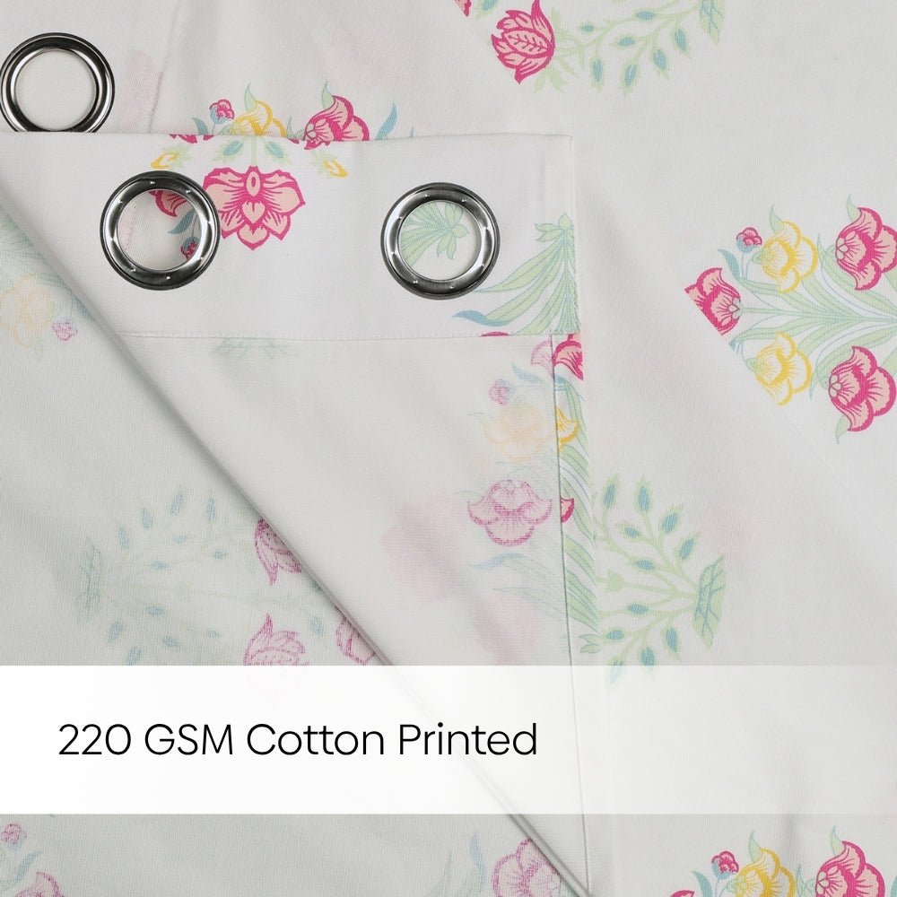 Cotton Printed Pack Of 2 Curtain Meadow of Petals Multicolor - Cotton Printed Curtains | haus & kinder