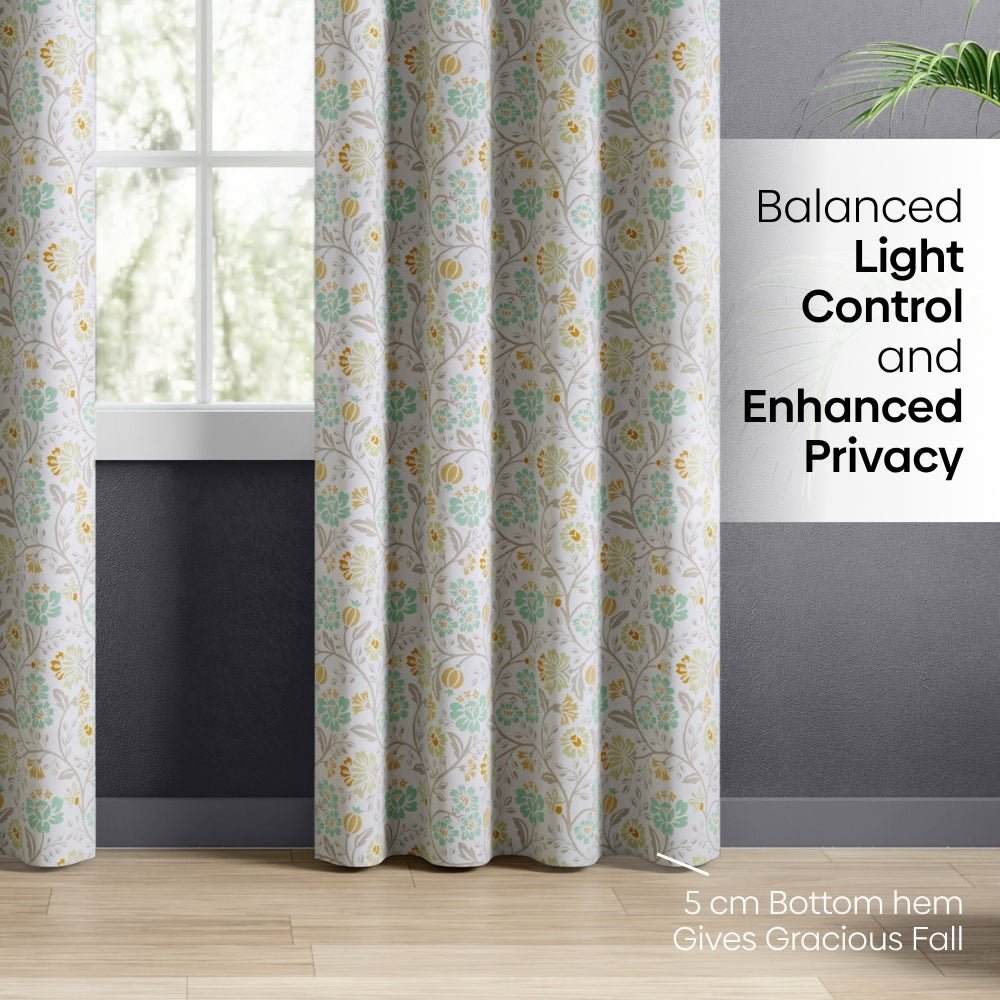 Cotton Printed Pack Of 2 Curtain Rosaline Multicolor - Cotton Printed Curtains | haus & kinder