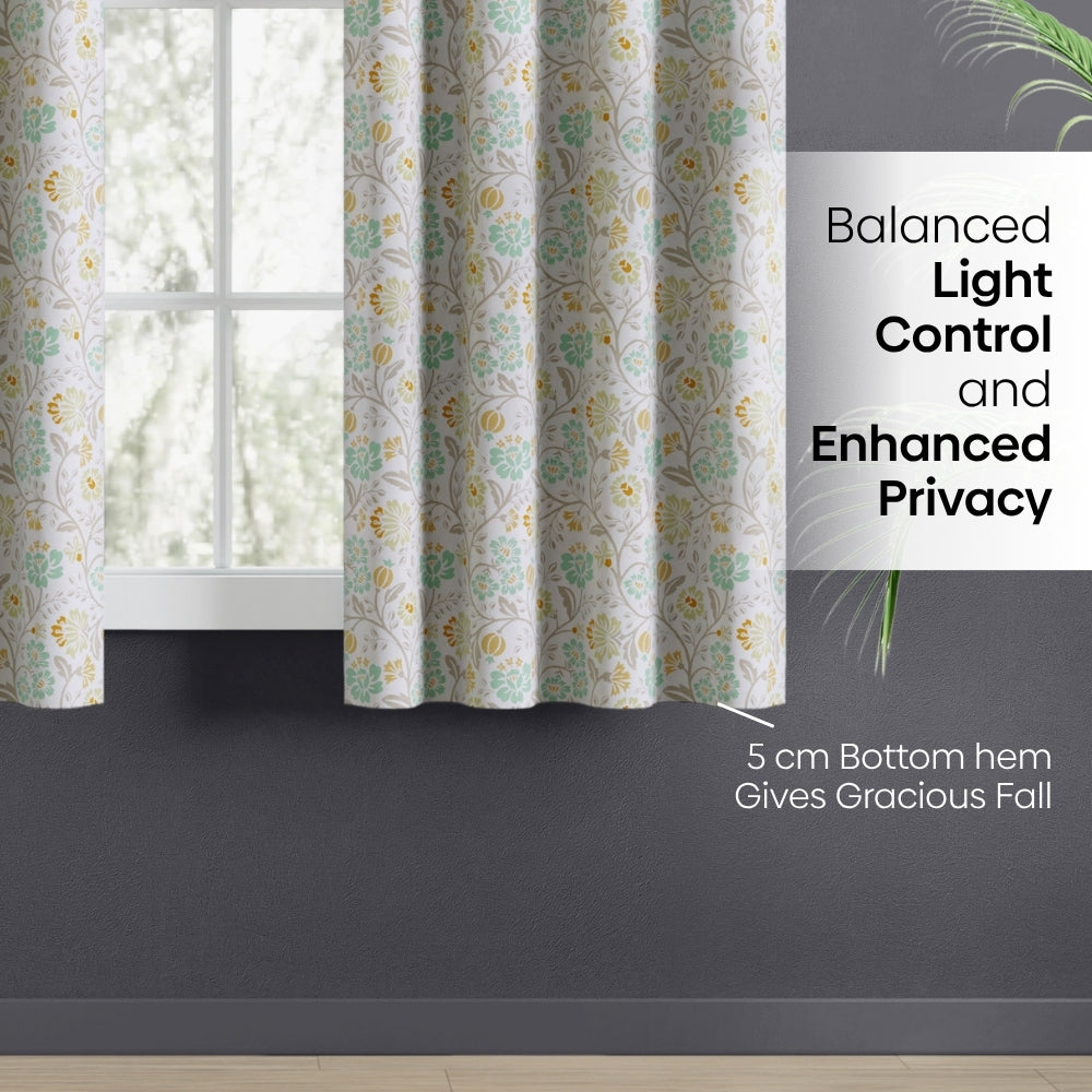 Cotton Printed Pack Of 2 Curtain Rosaline Multicolor