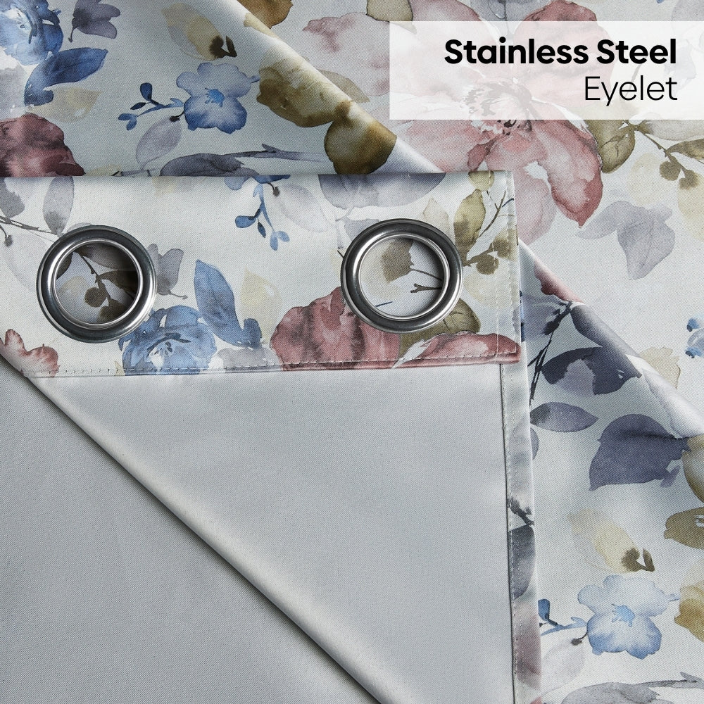 Polyester Printed Blackout Door Curtains Petal Poetry, Multi