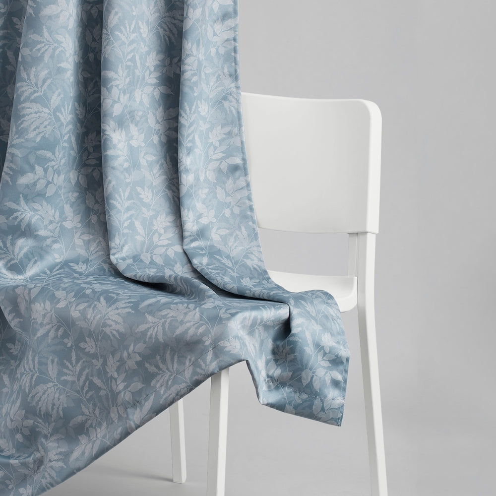 Polyester Printed Blackout Curtains Misty Fern, Dusty Blue