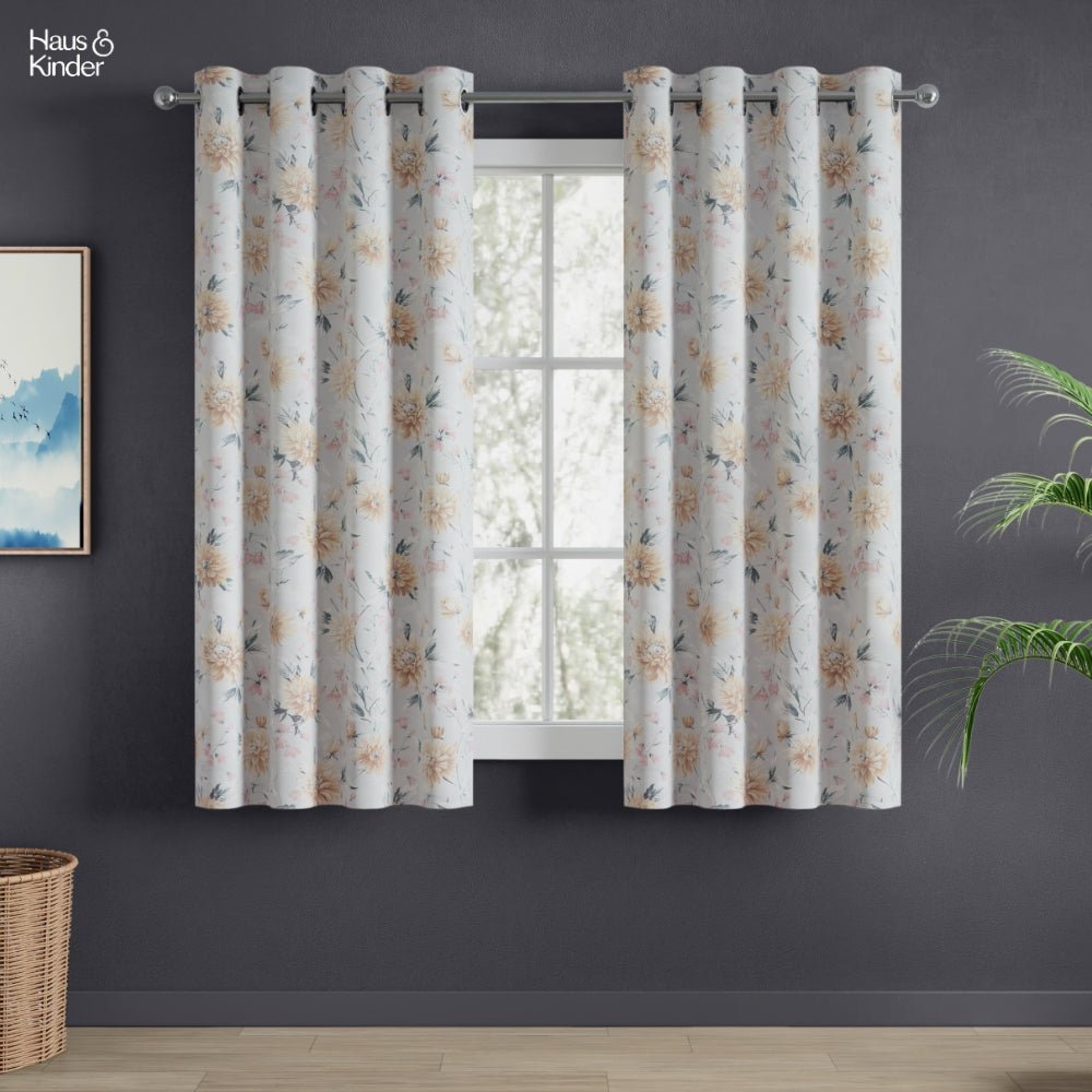 Polyester Printed Blackout Curtains Amber Petals, Multi - Blackout Curtains | haus & kinder