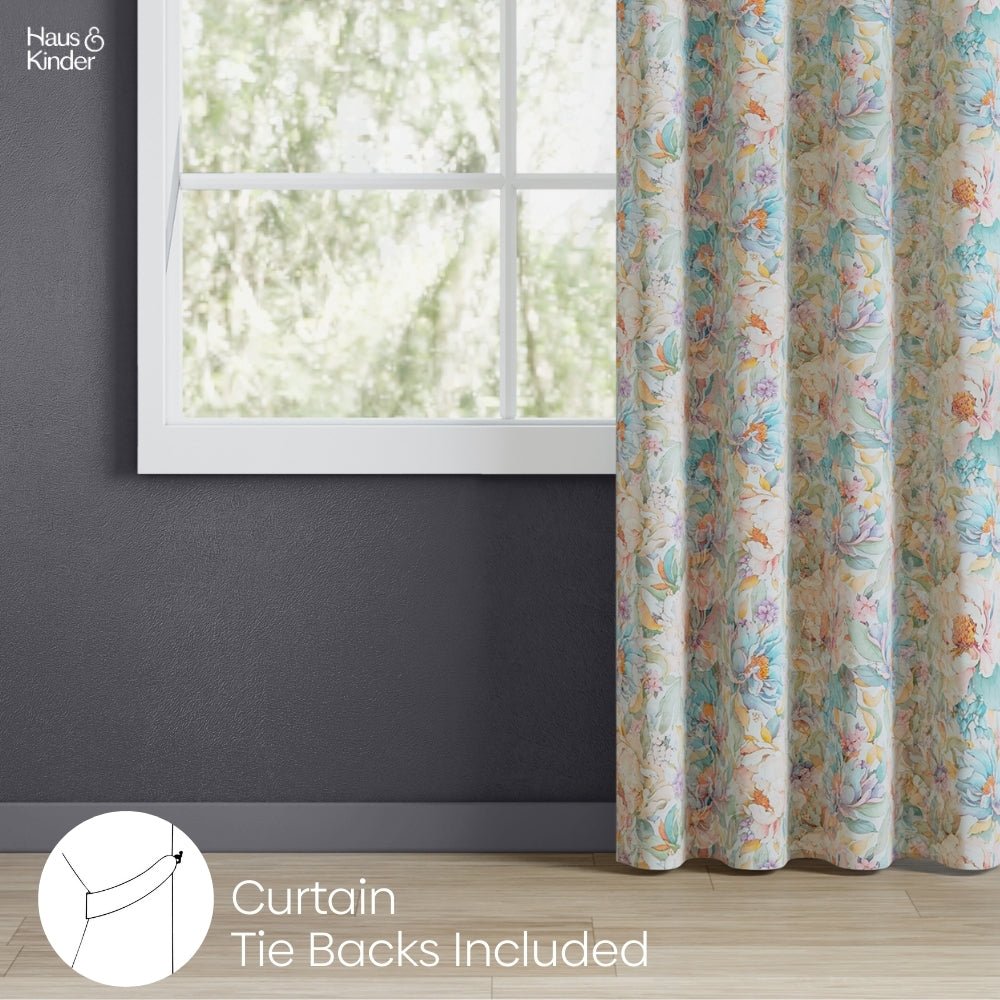 Polyester 3-Pass Blackout Curtain Blossom Serenade, Multicolor - Blackout Curtains | haus & kinder