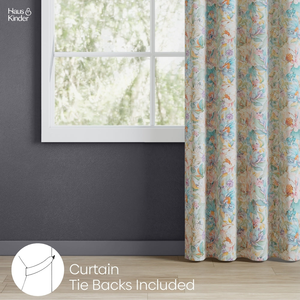 Polyester 3-Pass Blackout Door Curtain Blossom Serenade, Multicolor