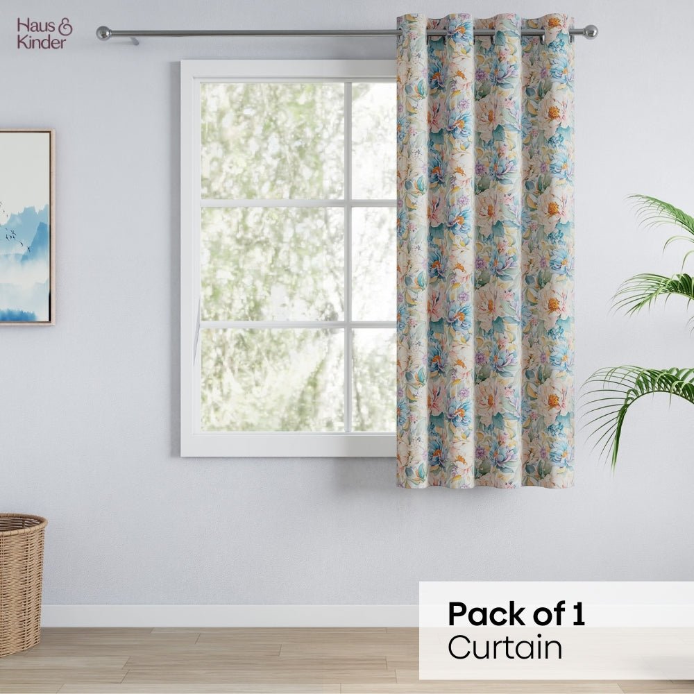 Polyester 3-Pass Blackout Curtain Blossom Serenade, Multicolor - Blackout Curtains | haus & kinder