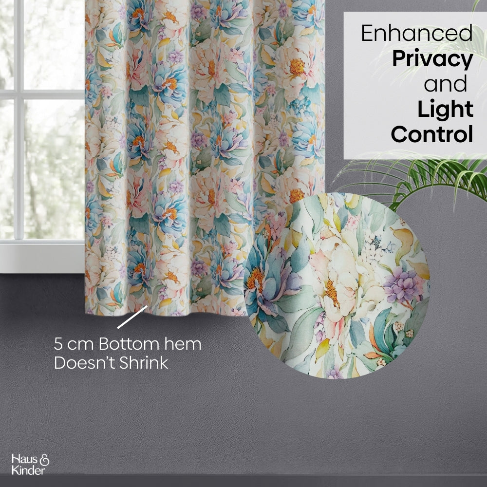 Polyester 3-Pass Blackout Curtain Blossom Serenade, Multicolor