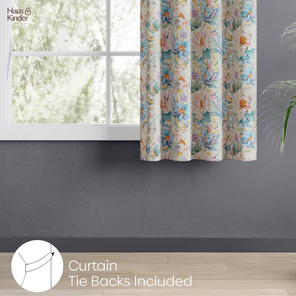 Polyester 3-Pass Blackout Curtain Blossom Serenade, Multicolor - Blackout Curtains | haus & kinder