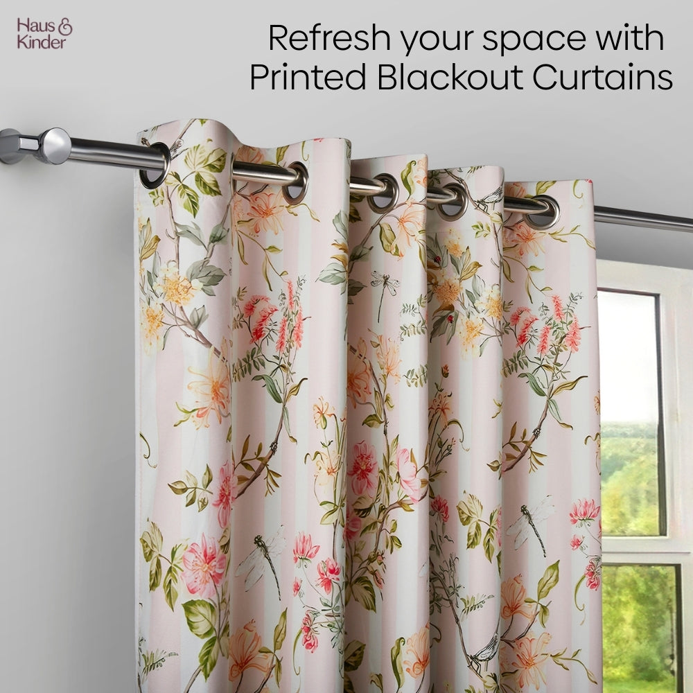 Polyester 3-Pass Blackout Door Curtain Meadow Wispers, Multicolor