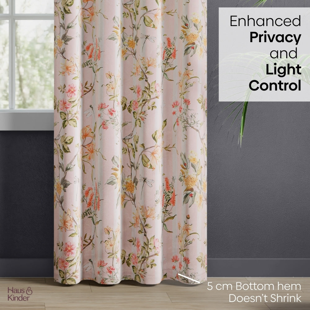 Polyester 3-Pass Blackout Door Curtain Meadow Wispers, Multicolor
