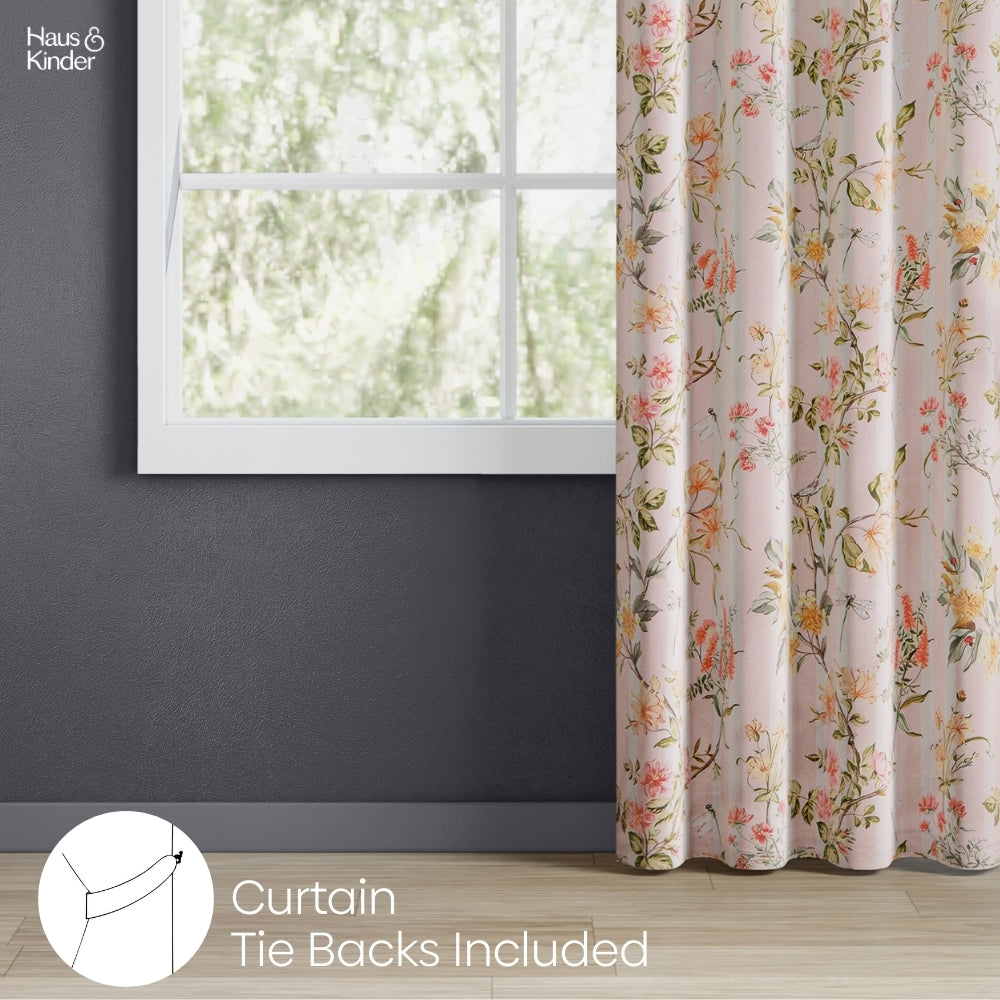 Polyester 3-Pass Blackout Door Curtain Meadow Wispers, Multicolor