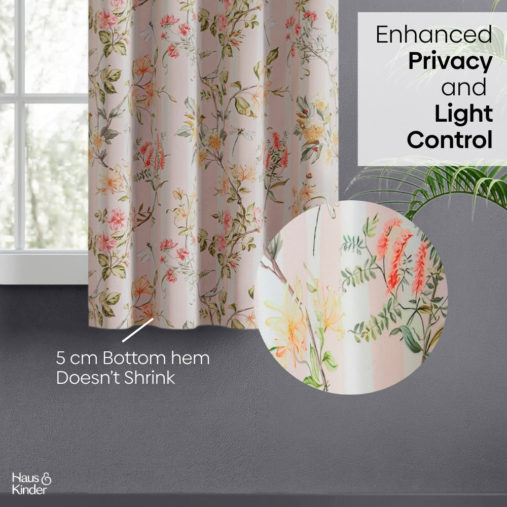 Polyester 3-Pass Blackout Window Curtain Meadow Wispers, Multicolor