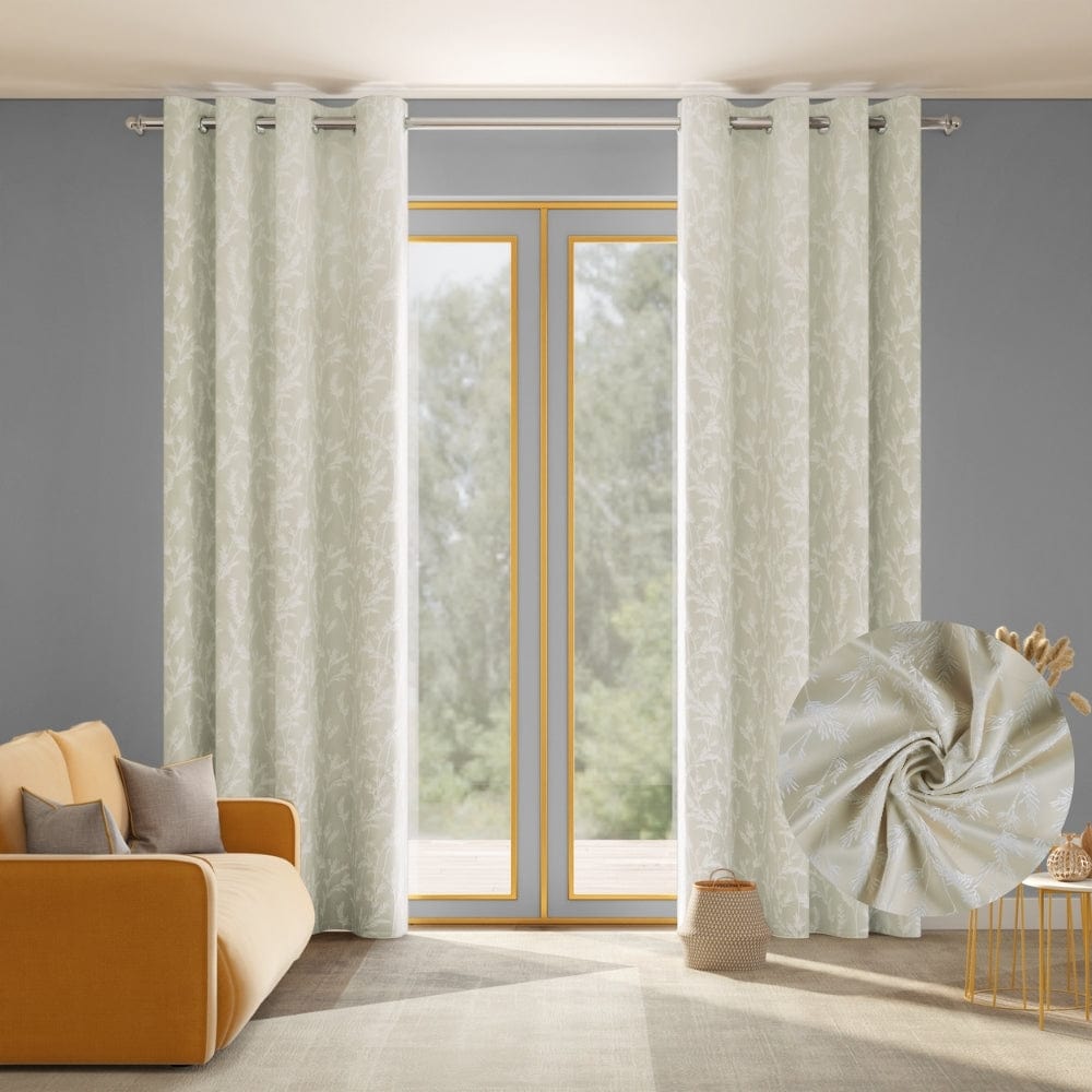 Whispering Willows Curtain Set, Champange