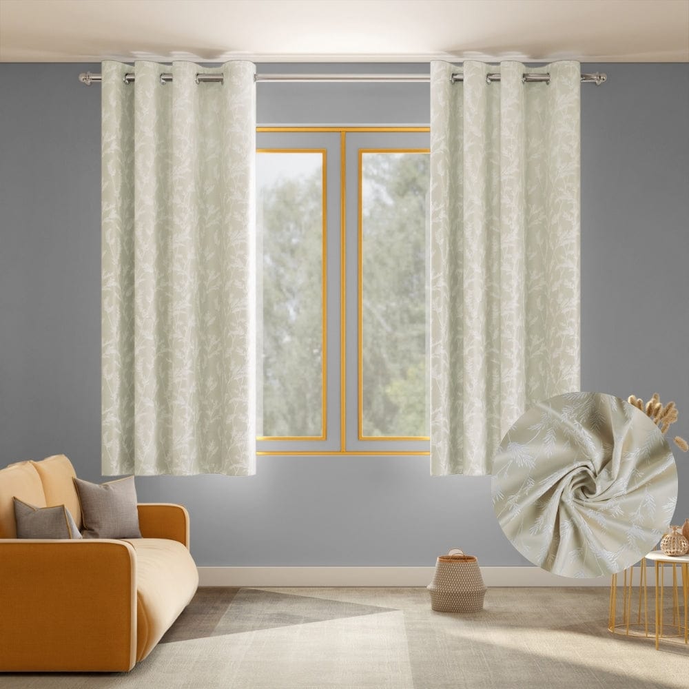 Whispering Willows Curtain Set, Champange