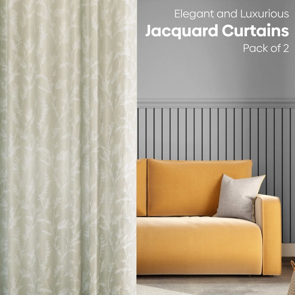 Whispering Willows Curtain Set, Champange