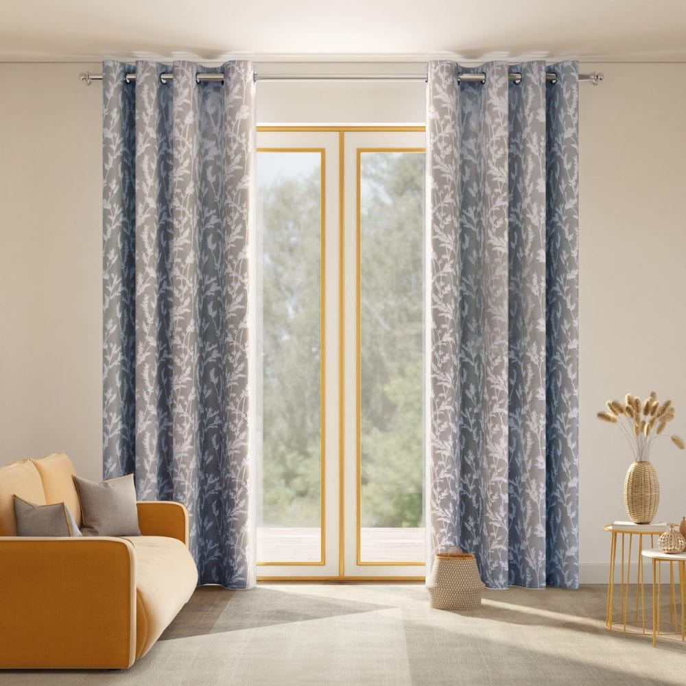 Whispering Willows Curtain Set, Slate
