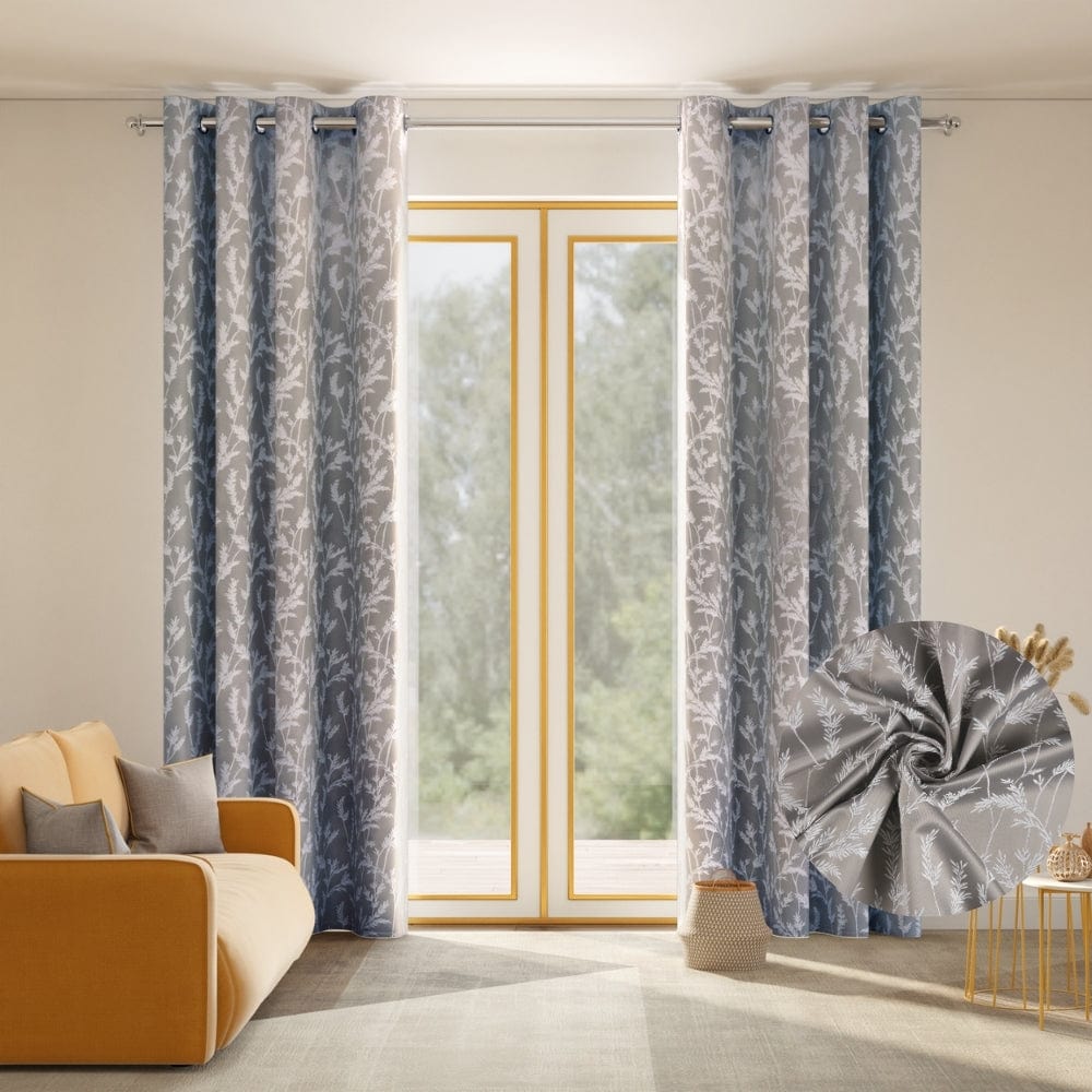 Whispering Willows Curtain Set, Slate