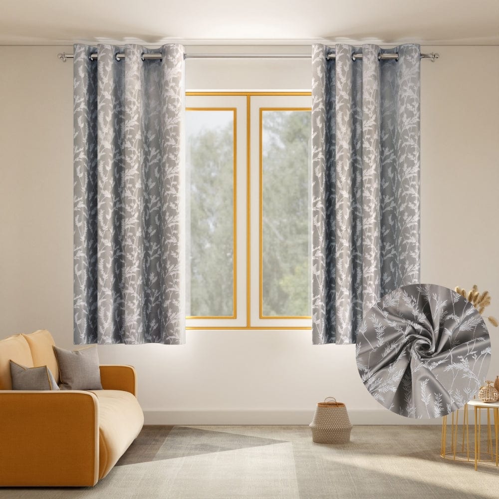 Whispering Willows Curtain Set, Slate