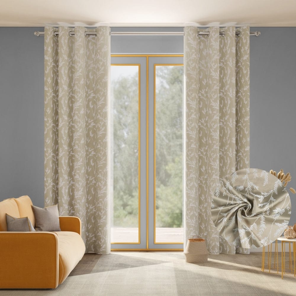 Whispering Willows Curtain Set, Taupe