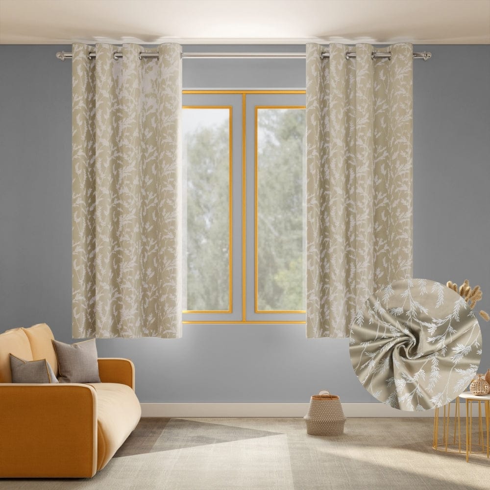 Whispering Willows Curtain Set, Taupe